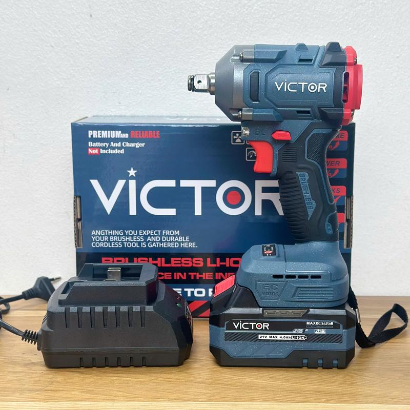  Máy Bulong Victor Lực Siết 360N Không Chổi Than Đầu 1 2 Chân Pin Phổ Thông M21 Bảo Hành 6 Tháng 