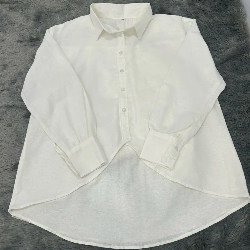 Tiffany Linen Shirt Oversize - Kemeja Basic Linen Atasan wanita Casual Korean style Formal - Baju kerja wanita Busui Friendly 4