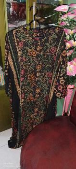 Product Review of Gamis Cap - Batik Multi Colour Bahan Rayon Super Jumbo Gamis Kekinian By Batik Cincaro muslim Wanita gaun lebaran kaftan crinkle maxi satin twill vanya hitam 《m》 • black baju brokat kondangan 2024 exclusive Premium from f**5 0