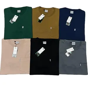 (Paket isi 4 Pcs) Kaos Pocket Saku MBN Pria Wanita Fashion Army Cream Distro Hitam Katun