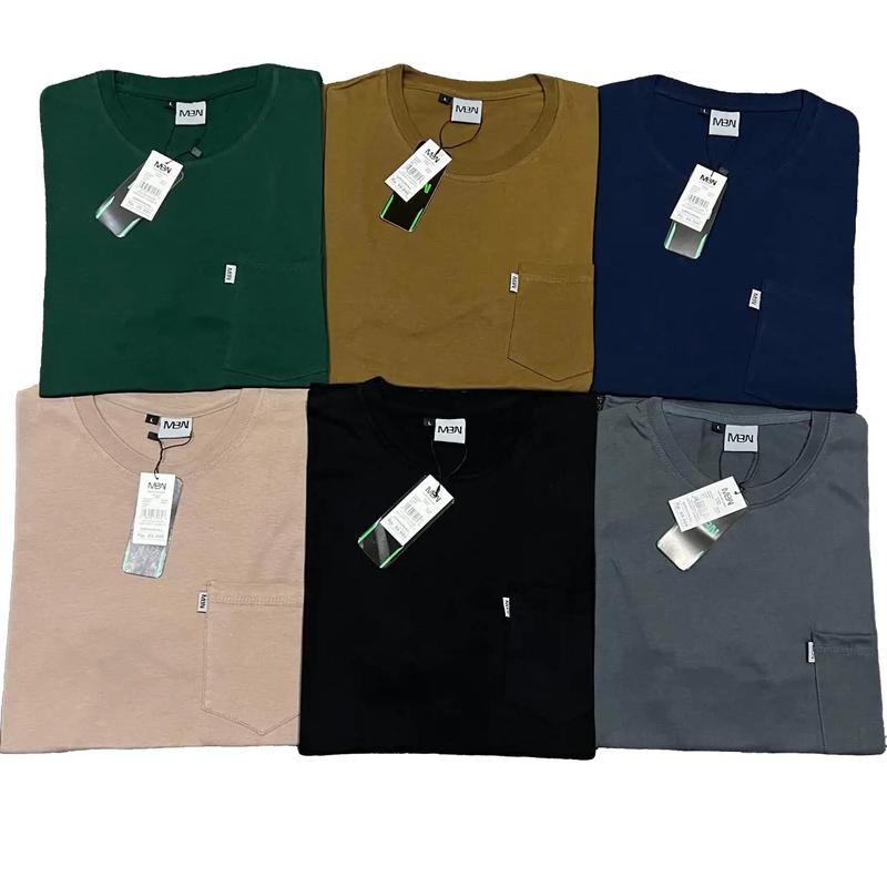 (Paket isi 4 Pcs) Kaos Pocket Saku MBN Pria Wanita Fashion Army Cream Distro Hitam Katun 1