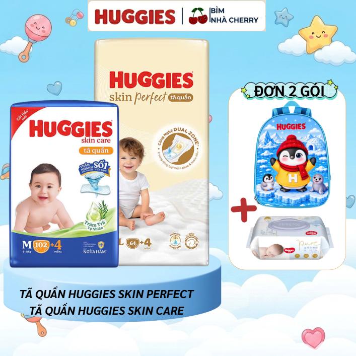 Tã Quần Huggies Skincare Mega Jumbo M106/L104/XL88/XXL80 miếng Tã Quần Huggies SkinPerfect