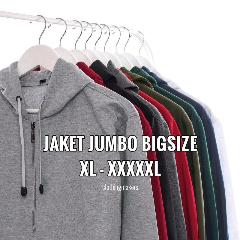 Product Introduction of Jaket Jumbo Pria Wanita Big Size Cowok Cewek Oversize XL XXL XXXL XXXXL XXXXXL Ld 120 130 140 Hoodie Zipper Polos Distro Tebal Murah Premium Terbaru 1