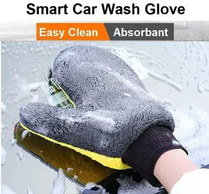 L155 Sarung Tangan Cuci Mobil Motor Microfiber Dua sisi Serbaguna Wash Detailing Tebal