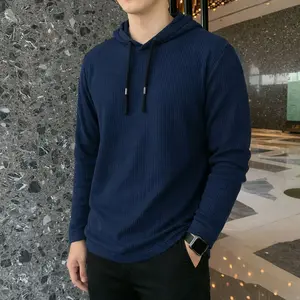 Baju Kaos Hoodie Pria Polos Bahan Waffle Kaos Kupluk pria Lengan panjang Kaos Distro Pria Dewasa size M-XXL