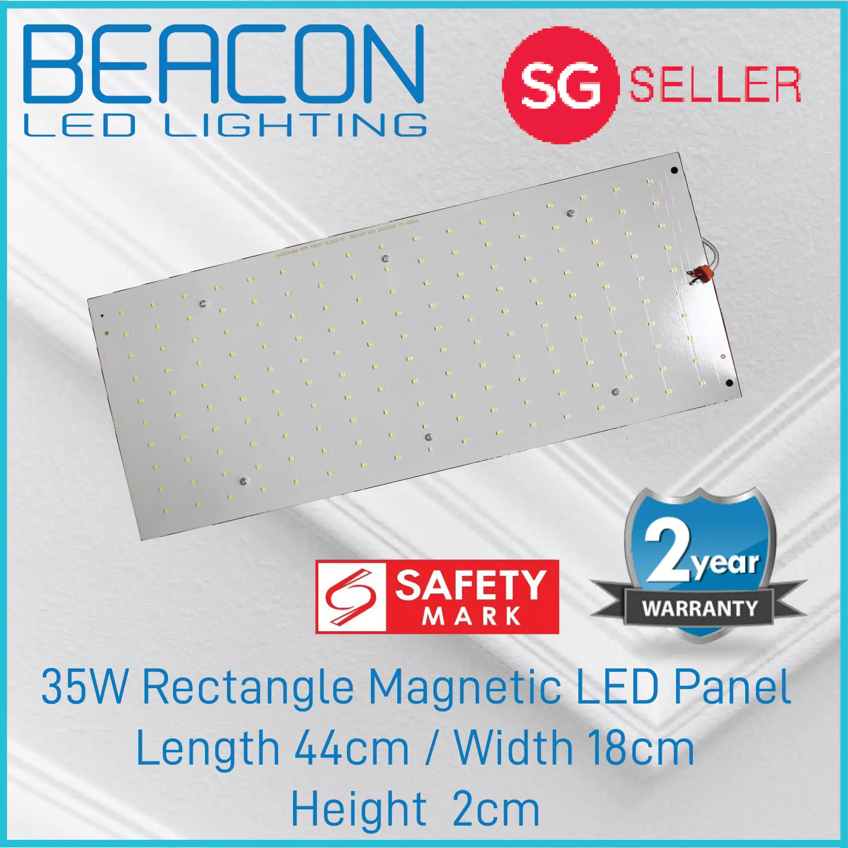 BEACON LED Panel Light 35W Rectangle Magnetic Panel / Ceiling Light Replacement -NO MORE FLUORESCENT TUBE- 2 years warranty