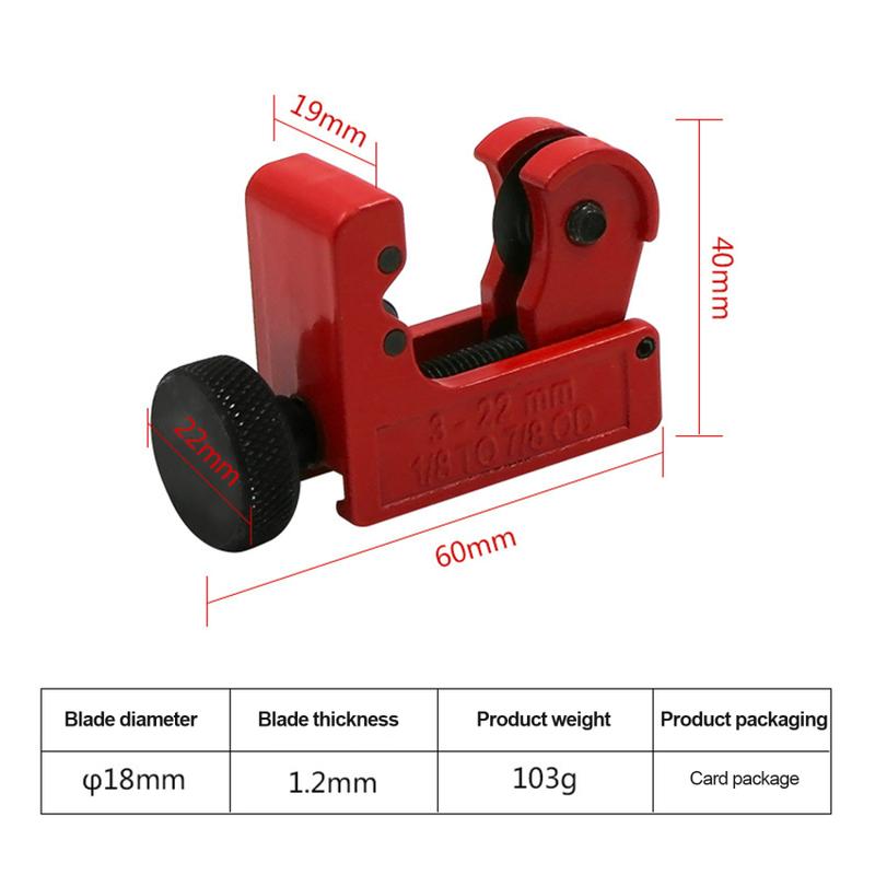 Product Introduction of 1PC 51 mm Mini Alloy Steel Pipe Tubing Cutter 1/8" To 5/8" OD Copper Brass Aluminum Cutting Tool HOT 9