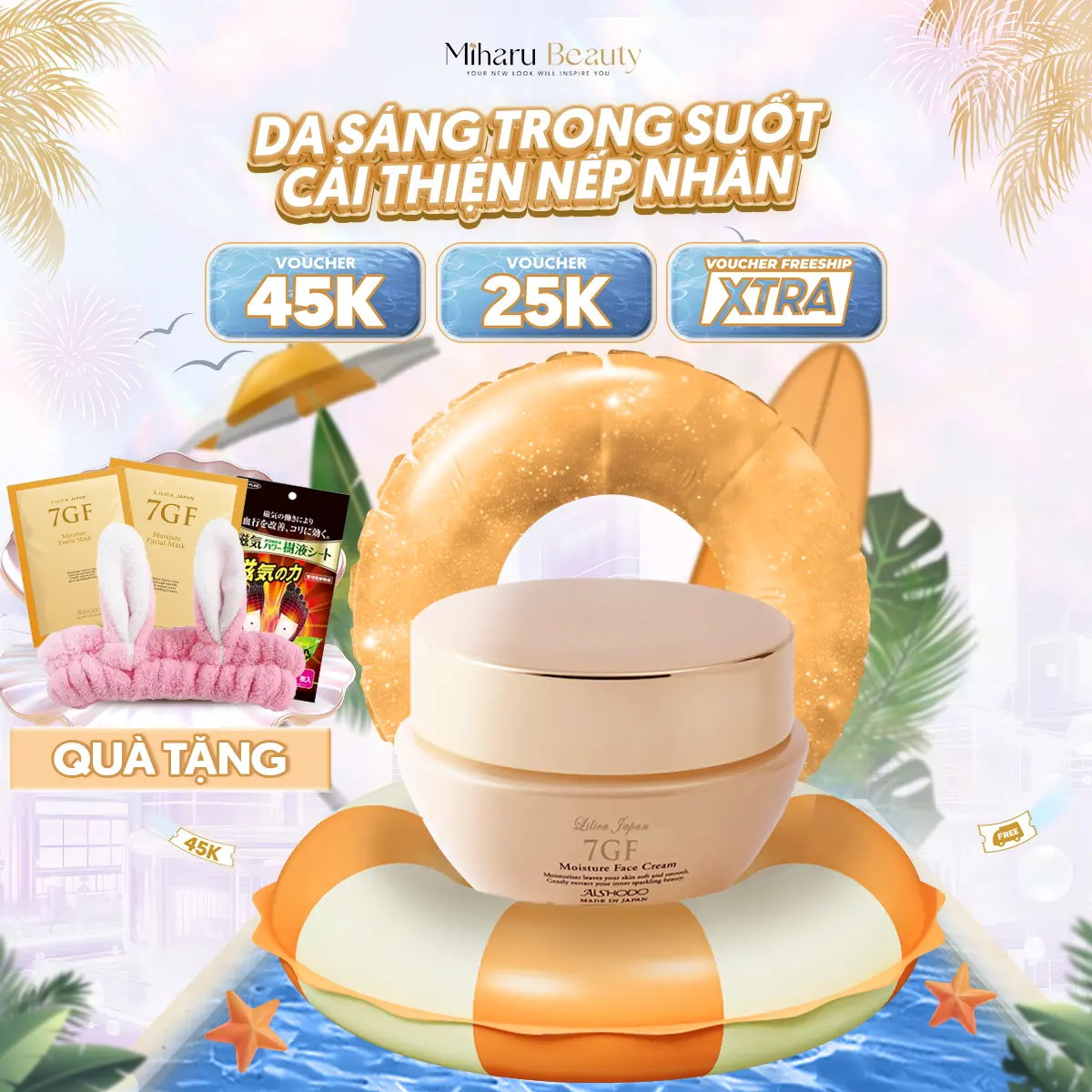 Kem dưỡng da mặt tinh chất Peptide và Collagen 7GF Moisture Face Cream 50g Kem dưỡng ẩm ngày và đêm