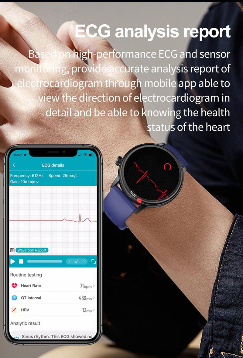 Product Introduction of Jam tangan pintar Non-Invasive Blood Glucose Blood Lipid Uric Acid Smartwatch ECG Body Temperature Blood Pressure Monitoring Untuk Pria Wanita Bluetooth Call Tahan air Bracelet VS ET481 ET310 ET470 8