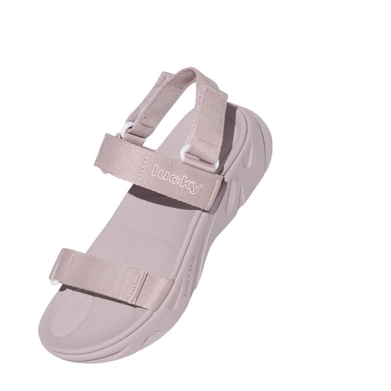 Giày Sandal Nữ Đế Bằng Lucky QB13 Ver.1 Thời Trang Êm Ái Màu Nâu Nhạt 4