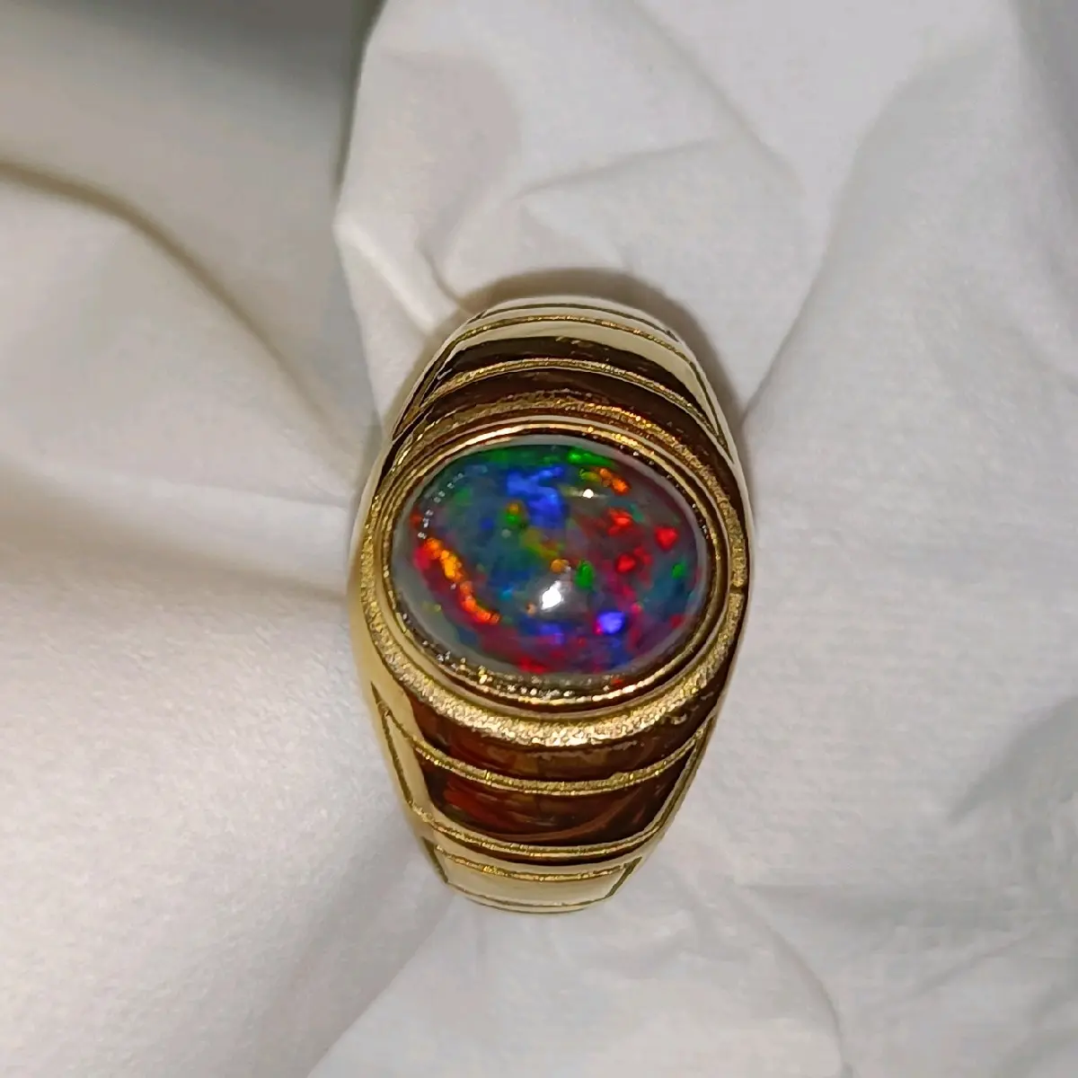 BLACK OPAL super  ,kalimaya Ring TITANIUM super cincin ikat pasangan