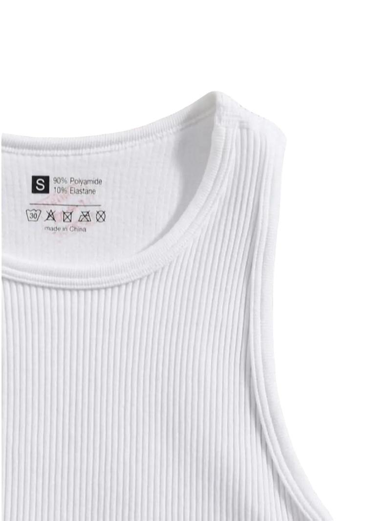 Product Introduction of Women's Solid Round Neck Sports Vest, Minimalist Sleeveless Crop Tank Top for Yoga Gym Workout Running Indoor Outdoor, Ladies Sportswear Clothing for All Seasons 7