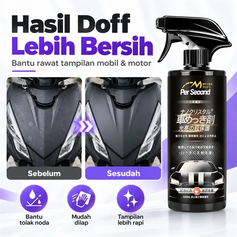 Semprotan Nano Coating Doff Matte 500ml membantu melindungi serta ...