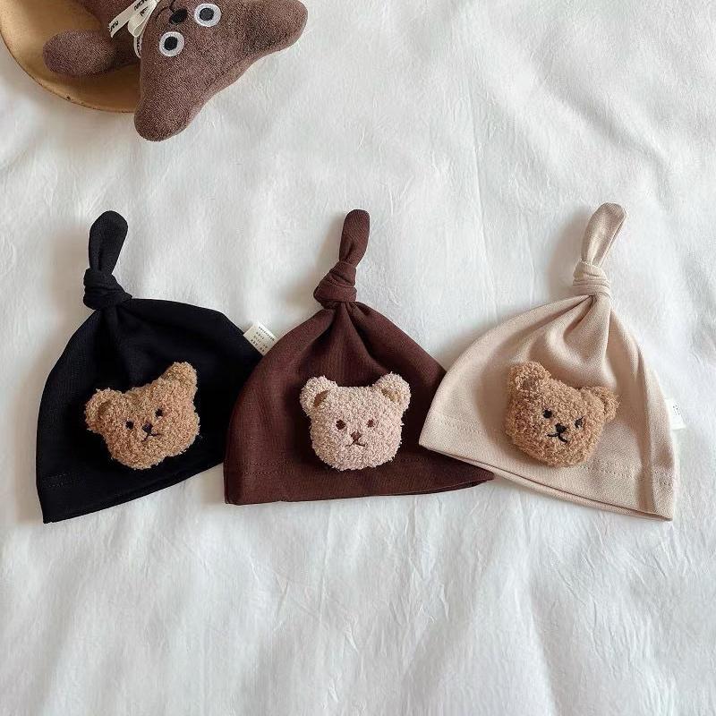 Mũ Áo Chui Đầu Cho Em Bé, Cho Mùa Xuân Và Mùa Thu, Mũ Len Gấu Cho Trẻ Em, Màu Trơn Làm Bằng Bông, Thích Hợp Cho Trẻ Sơ Sinh Và Trẻ Sơ Sinh, Mũ Đầu Lâu, Mũ Trùm Đầu Hoạt Hình, Cho Bé Trai Và Bé Gái 0-1 Tuổi