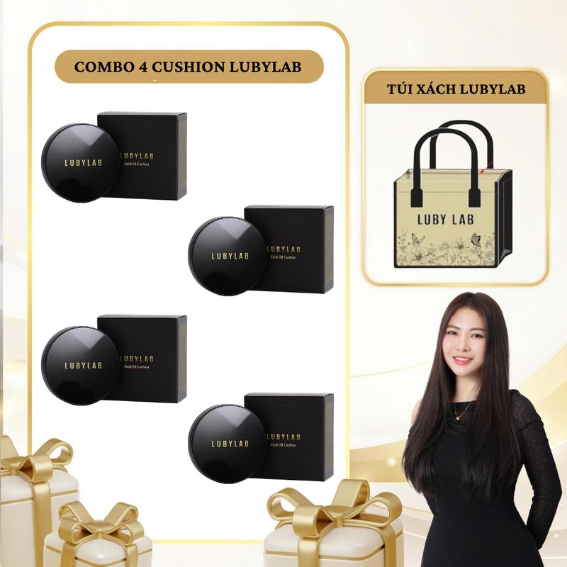  SN1940 - Combo 4 hộp cushion Eclat BB Lubylab + 1 túi quai da Lubylab 