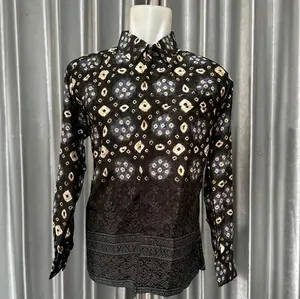 BAJU KEMEJA PRIA MOTIF JUMPUTAN SONGKET LENGAN PANJANG