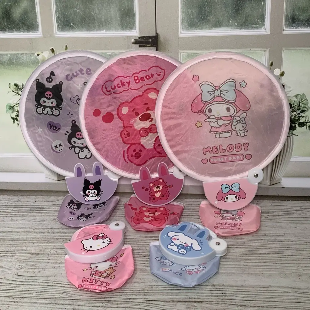 KIPAS LIPAT BULAT FOLDABLE BIA DILIPAT MODEL KARAKTER KARTUN SANRIO MN-1328 FAN KUROMI CINAMOROLL MELODY READY GROSIR / COD