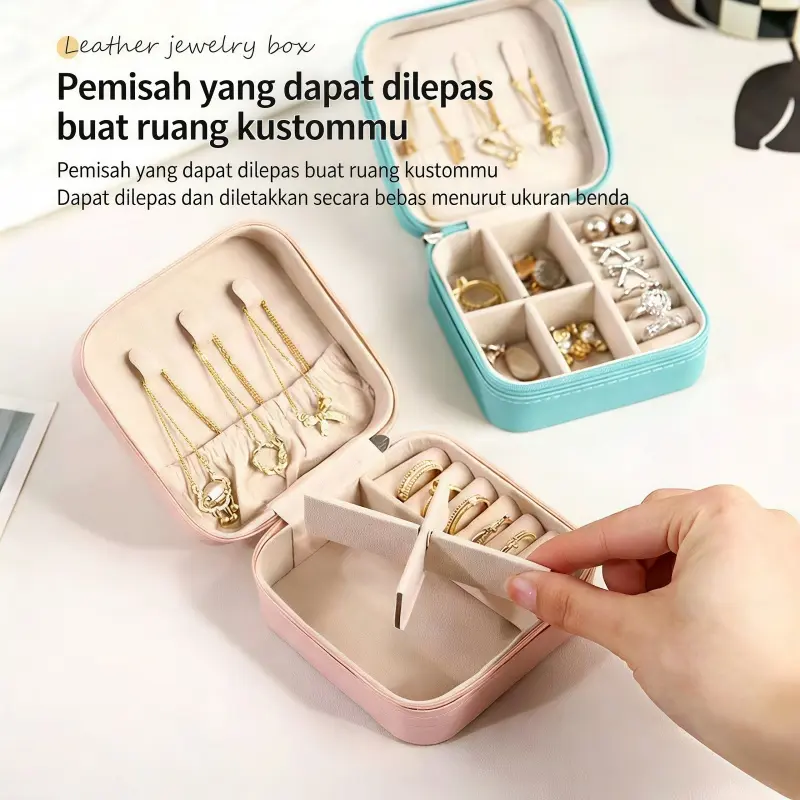 【Sam's Market】 Kotak Penyimpanan Perhiasan Portable dengan Desain Minimalis untuk Anting Cincin Box Kalung Gelang Fungsi Optimal dan Praktis 【Sam's Market】 Kotak Penyimpanan Perhiasan Portable dengan Desain Minimalis untuk Anting Cincin Box Kalung Gelang Fungsi Optimal dan Praktis