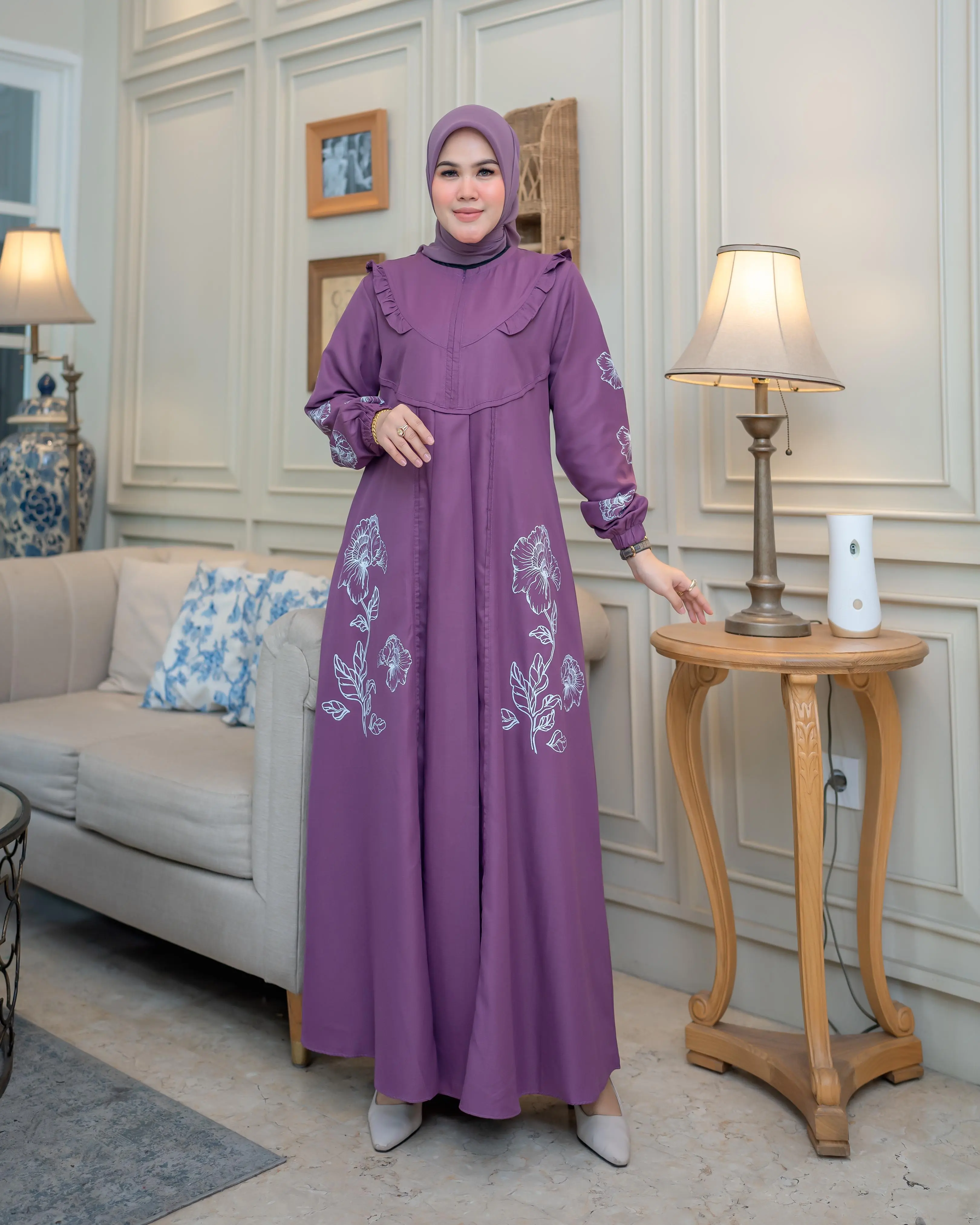 COD Gamis Lebaran pesta kondangan cotton luxury Premium Mewah elegan Bunsui Terbaru/Gamis remaja Kekinian/dress gamis Muslim Dewasa Panjang Tebal Standar Kancing Hitam Wanita