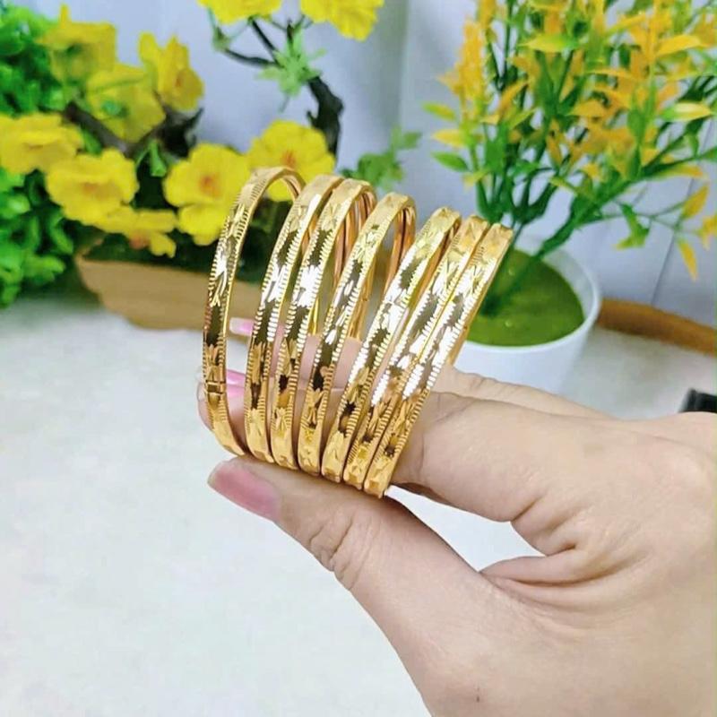  Lokalo - 07 chiếc Vòng Ximen Khoá Vàng Chạm X Lõi Titan Đeo Siêu Bền Cực Đẹp Size N48-N56 Sang Chảnh Cho Nữ Từ 42kg Đến 90kg 