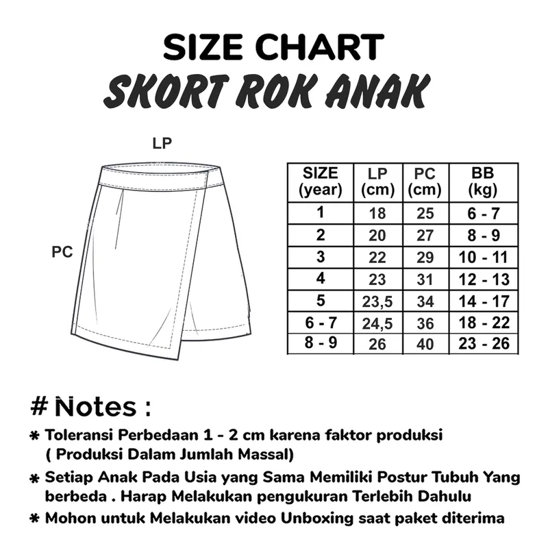 Rok Anak Perempuan Skort Bawahan Girl Minimay Maysara 8
