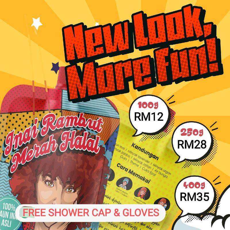 INAI RAMBUT MERAH HALAL - Ready To Wear - Bahan Semulajadi Organik ...