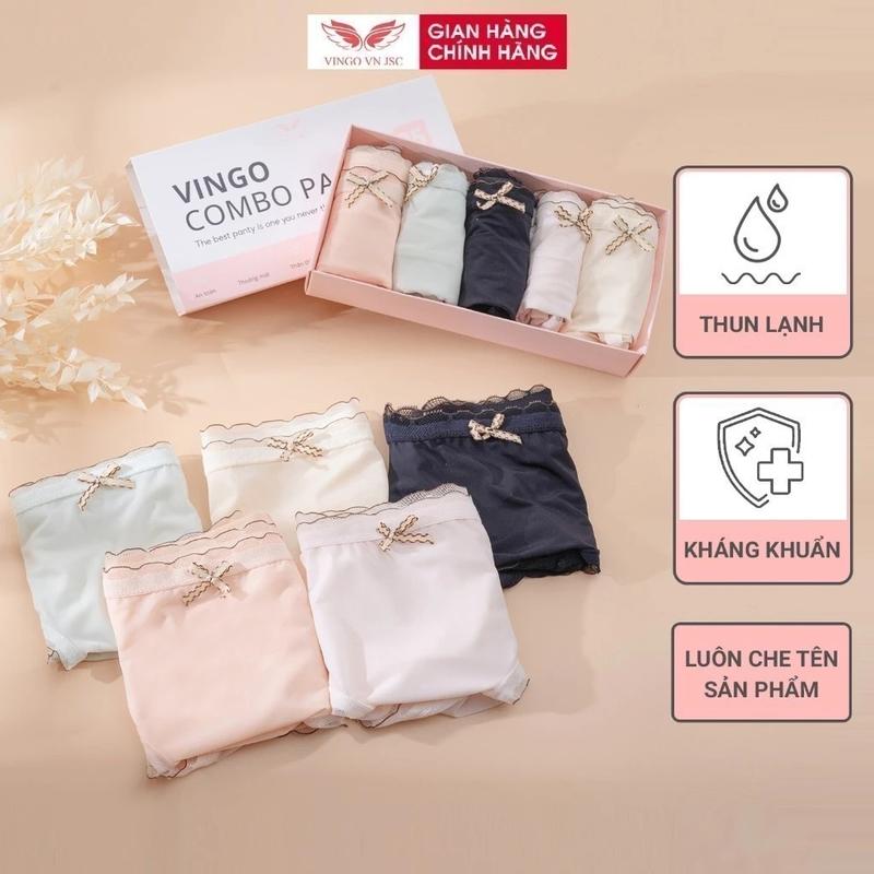 CB100 - Combo 5 Quần Lót Nữ Thun Lạnh Cạp Vừa VINGO CB100 VNGO Women