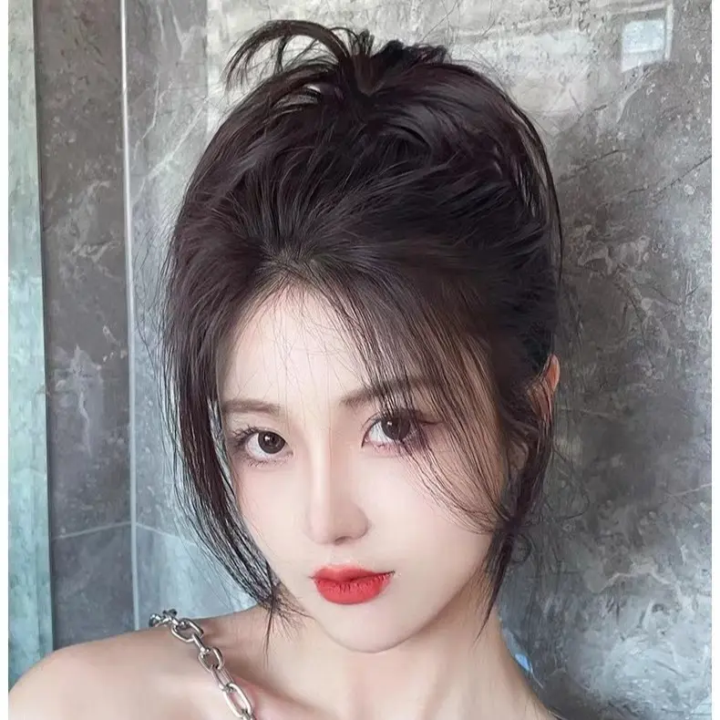 Phụ Kiện Tóc Giả Mới, Chuồng Gà Đài Phun Nước Kiểu Lười Biếng Với Tóc Đuôi Ngựa Cao, Kẹp Tóc Lông Gà Đầu Cầu Lông Cô Gái Nóng Bỏng, Đầu Bóng Nụ Hoa, Dây Buộc Tóc Râu Dài Lông Mịn Tự Nhiên, Kẹp Tóc Đội Đầu Đuôi Gà 3