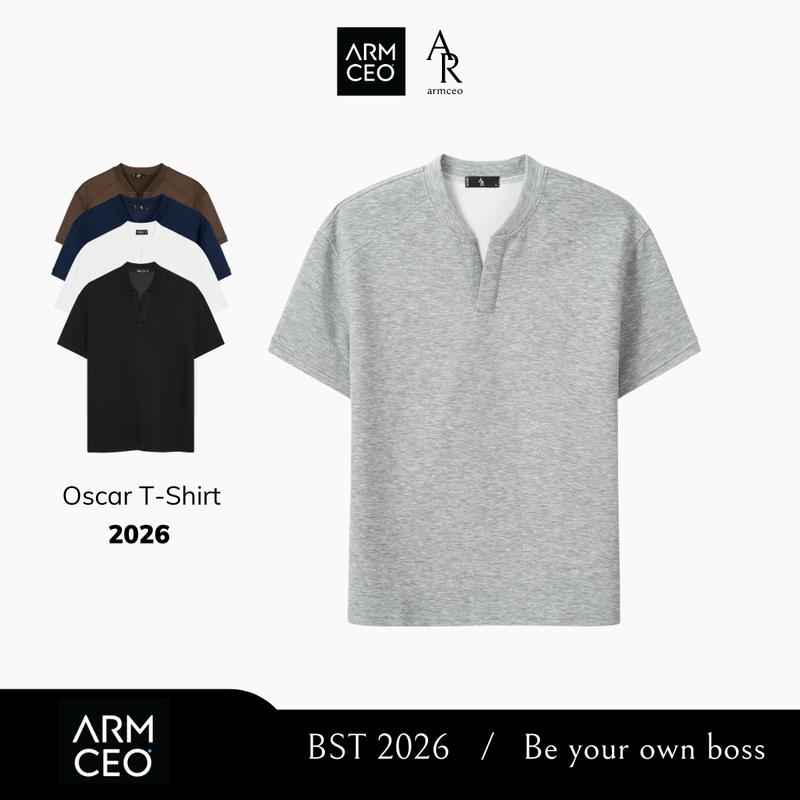 Áo thun cổ V cleanfit ARMCEO chất liệu cotton chống nhăn -ART03