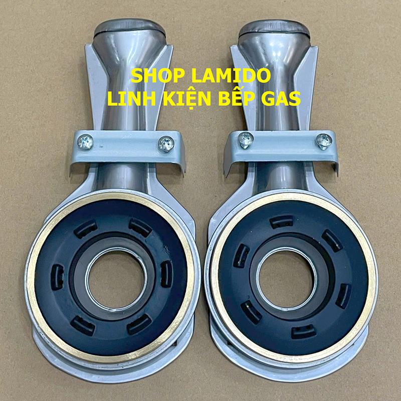 COMBO 2 Bộ Họng đầu đốt INOX 304 bếp gas SAKURA-FUJISHI  Ống điếu Mâm chia lửa Sen đồng 43 - 78mm  -   Kèm Bass gắn + Vít  -   Phụ kiện linh kiện thay thế   