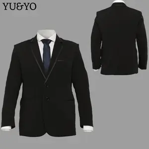 Jas Wisuda Blazer Pria Hitam List Pinggir Jas Formal Jas Pengantin Nikah Jas Kerja Murah