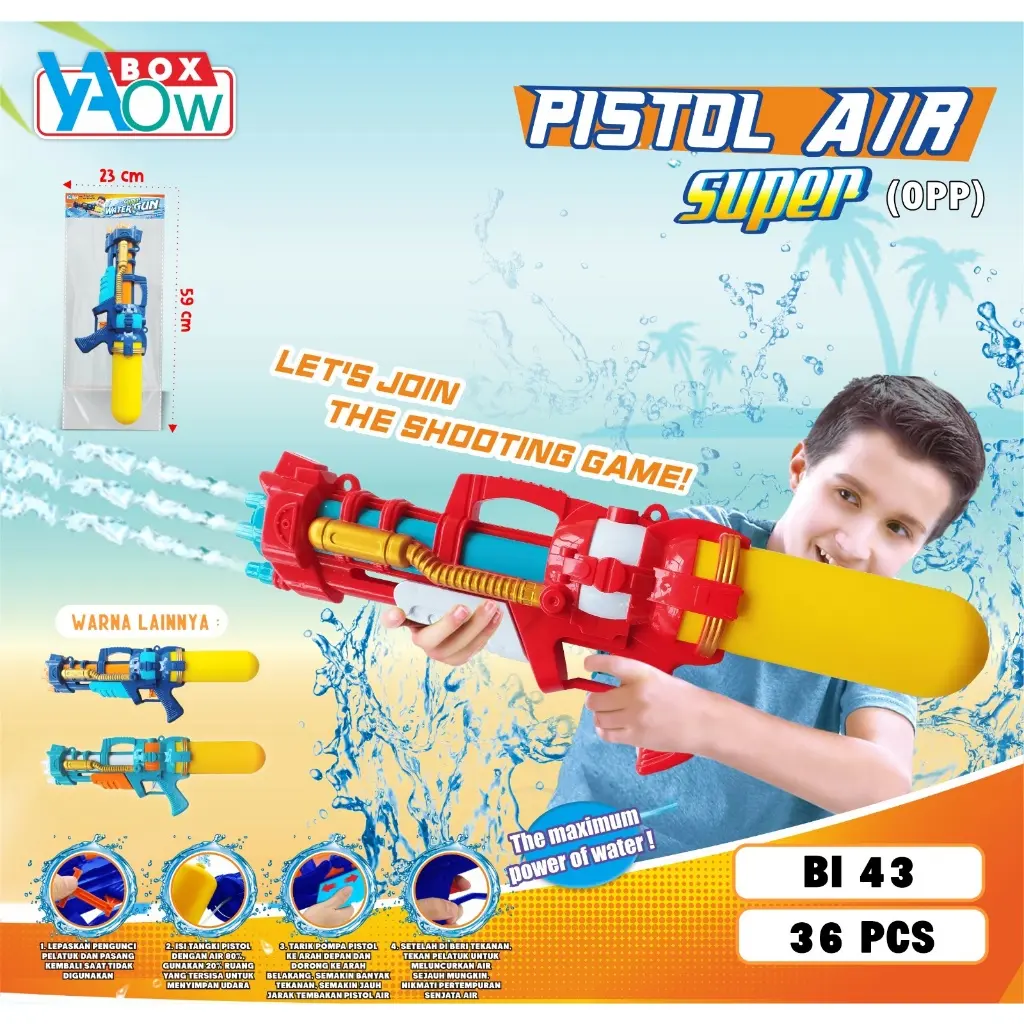 Mainan Anak Tembakan Air Ukuran Super BI 43 / tembakan Water Gun