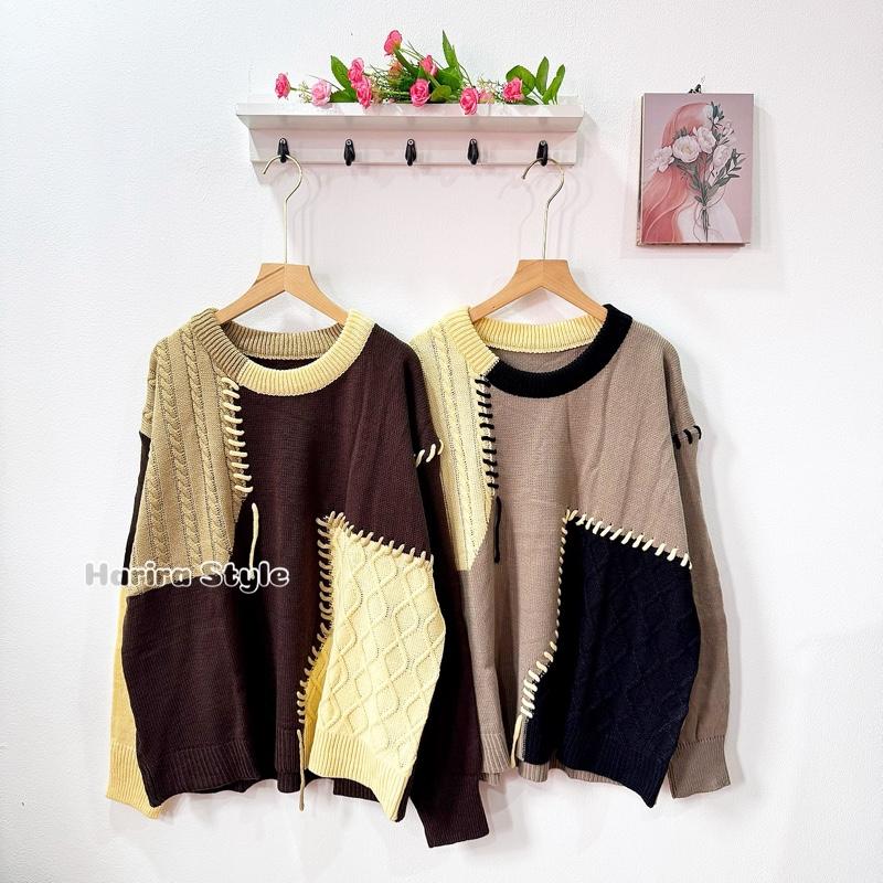 Odelia Sweater Rajut Oversize - Atasan Korean Cute from Harira Style