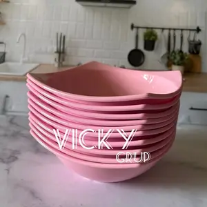 6 pcs MANGKUK MEWAH KOTAK MELAMIN DINNERWARE 303 UKURAN DIAMETER 16 cm