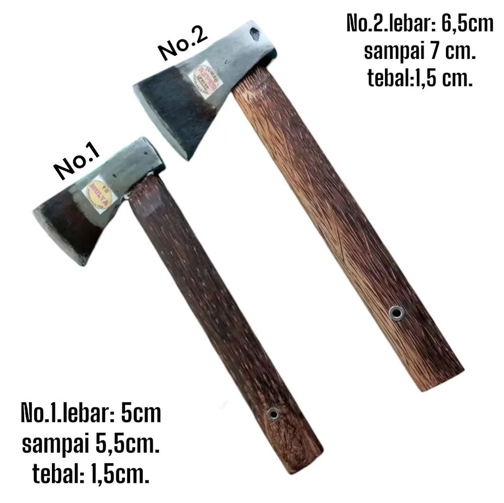 Peralatan kebun kapak Alat Belah Kayu/Alat Potong Kayu Gagang Ruyung serbaguna 2 ukuran