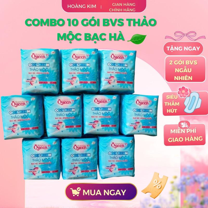 10 GÓI TẶNG 2 Gói Băng The Mát Thảo Mộc Thấm Hút Tốt Cho Ngày Kinh Nguyệt Mặt Bông Mềm Thấm Hút Tốt Tampon Nữ bvs