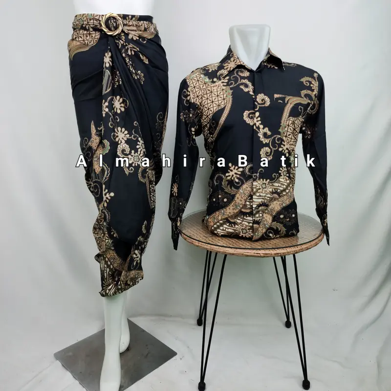 COD_Baju Couple Kemeja Batik Pria Dan Rok Lilit Motif AS MAROON/Couple Kemeja Lengan Panjang Kondangan/Kemeja Batik Rok Lilit/Kemeja/Couple Kemeja Bareng Doi 6