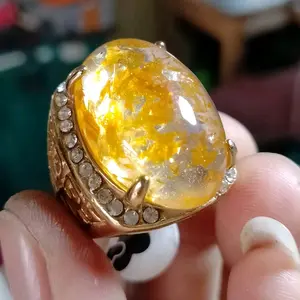 Cincin Titanium Bukan Batu Getah Katilayu Amber kuning Mancing DM 18×25