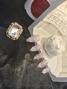 Lavender Cat Eye Press On Nails 100% Handmade | Medium Oval / New Chinese Square / Medium Almond | 3D Flower & Pearl | Romantic Bridal Nails | Super Flattering for All Skin Tones, Dreamy Vibes
