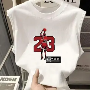 Atasan Tanpa Lengan Hitam Putih Pria Terbaru 2026, Gaya Korea, Leher Bulat, Potongan Longgar, Serbaguna, Trendi, Kaos Rompi Bermotif untuk Pria dan Wanita