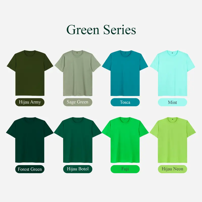 KAOS POLOS WANITA SOFT COTTON COMBED 30S KAOS LENGAN PENDEK ONECK REGULER FIT BASIC SHORT SLEEVE UNISEX T-SHIRT GREEN SERIES 1