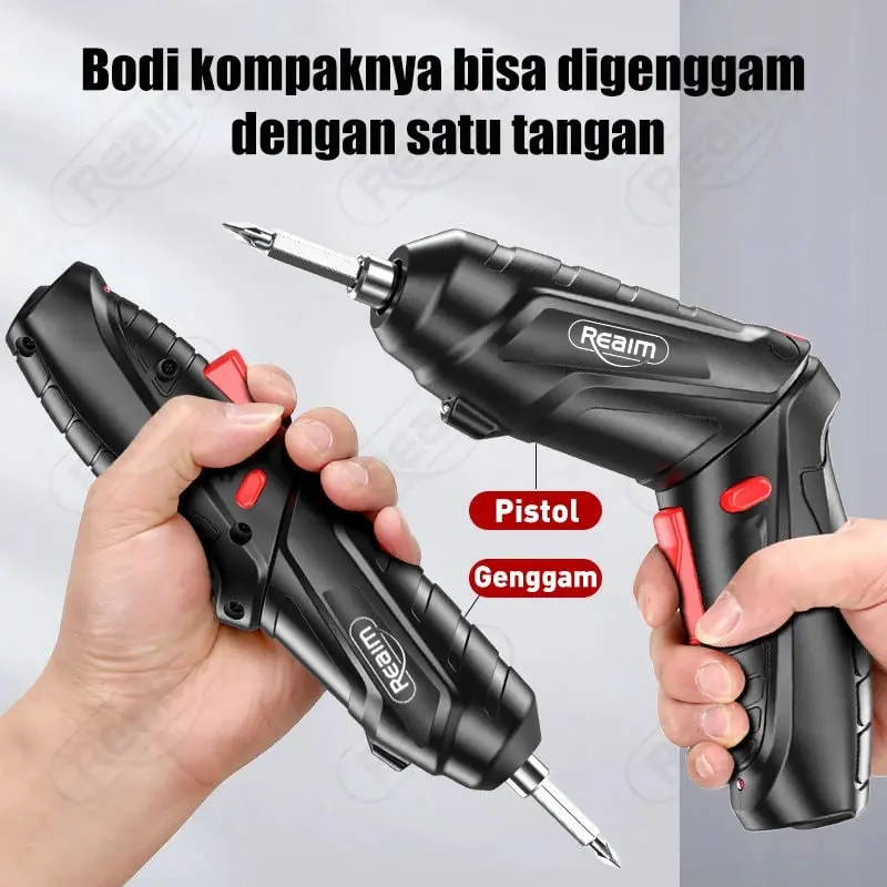 Mesin Bor Cordless Mini 47 Pcs Set 4.2 V / Screwdriver Battery Obeng 2