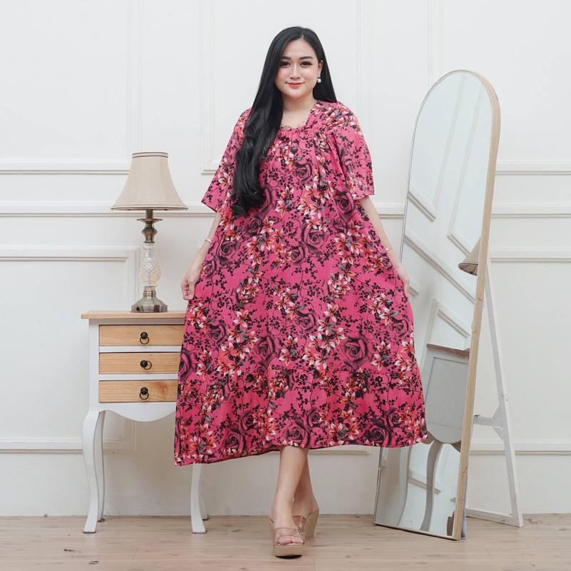 Daster Wanita Fuji Aliyaa Jumbo Motif Bunga Daster Fuji Karet Nyaman remaja 3