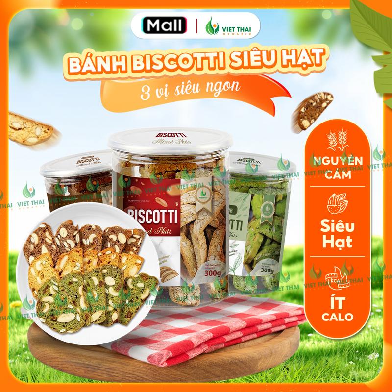 Bánh Biscotti Nguyên Cám 3 Vị Siêu Hạt Bánh Quy Ăn Sáng Thức Ăn Healthy Food Snack Ăn Vặt Cực Ngon (200g)