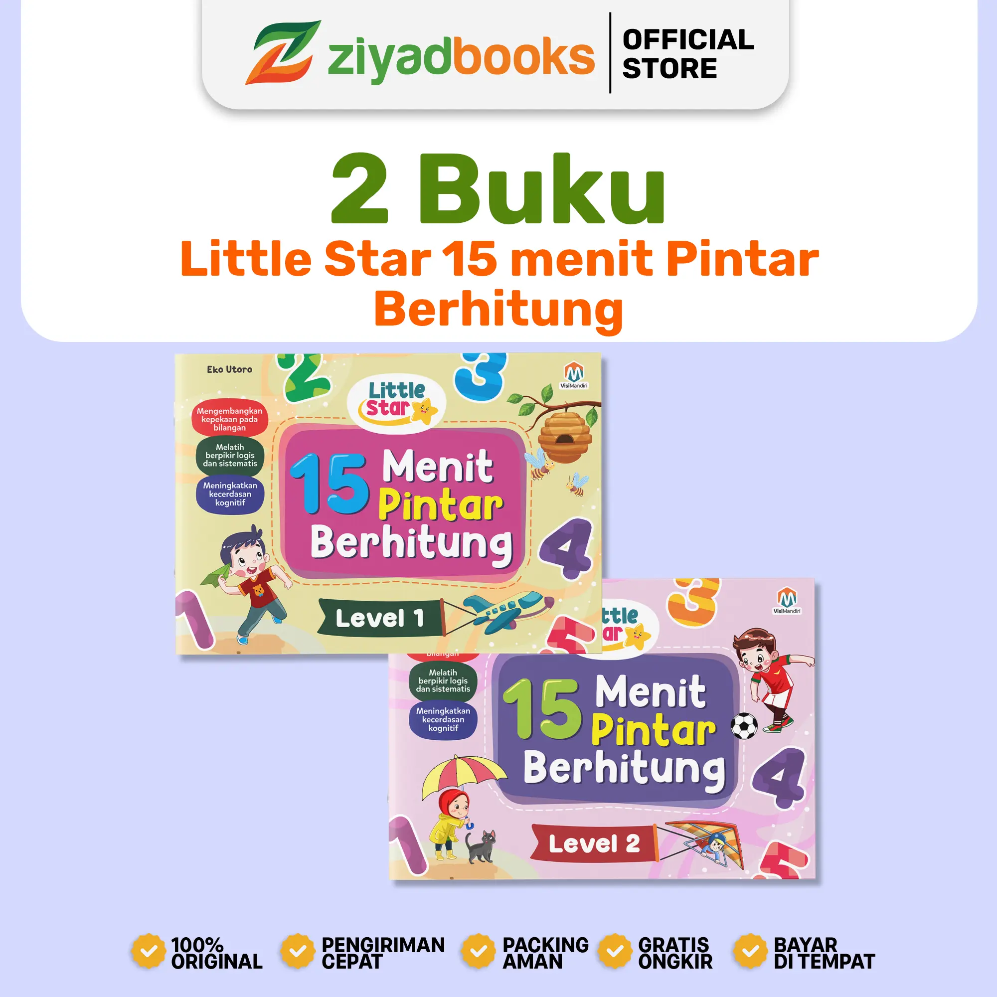 (Isi 2 Buku) Buku Latihan Berhitung - Little Star 15 menit Pintar Berhitung - Ziyadbooks