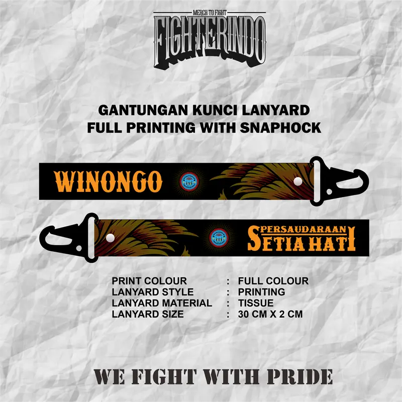 KEYCHAN PSHW GANTUNGAN KUNCI WINONGO 1903 LANYARD PRINTING SNAPHOCK STK NYELL 5