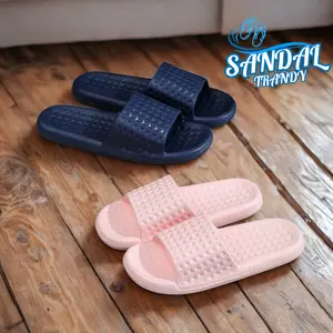 Sandal Kamar Mandi Berbahan Empuk Sendal Karet Couple Polos Korean Style Murah Anti Selip