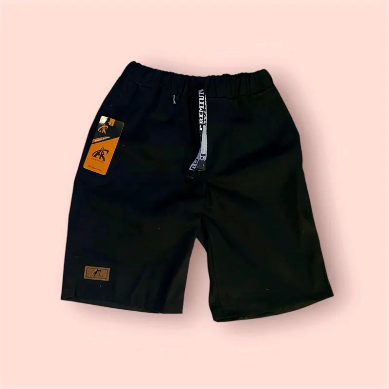 Celana Chinos Pendek Polos Anak 1-12 Tahun Bahan Katun Strett Melar - Warna Abu/Mocca/Hitam - Fashion 1