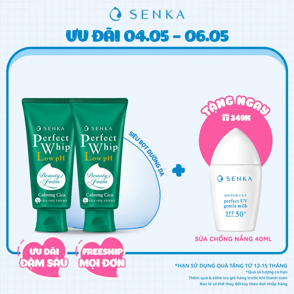 [SENKA] Bộ đôi sữa rửa mặt sạch sâu lành tính SENKA PERFECT WHIP CICA 100GX2