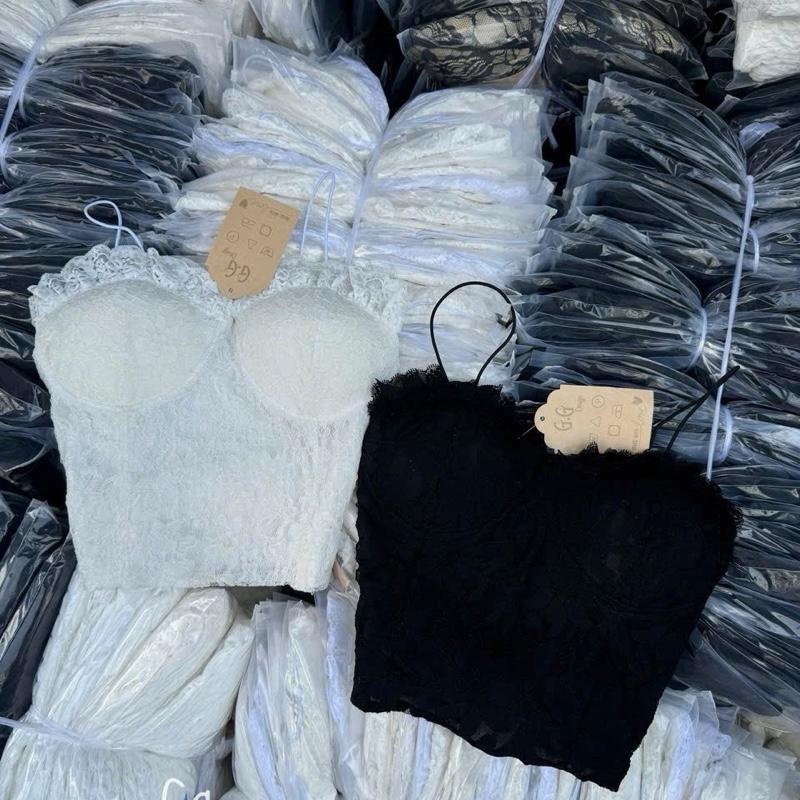 ÁO BRA DÂY  SIU HOT    MẪU BÁN QUANH NĂM  chất ren có mút  FREESIZE  ️️ TÚI ZIP TEM MAC ĐẦY ĐỦ️️ MK